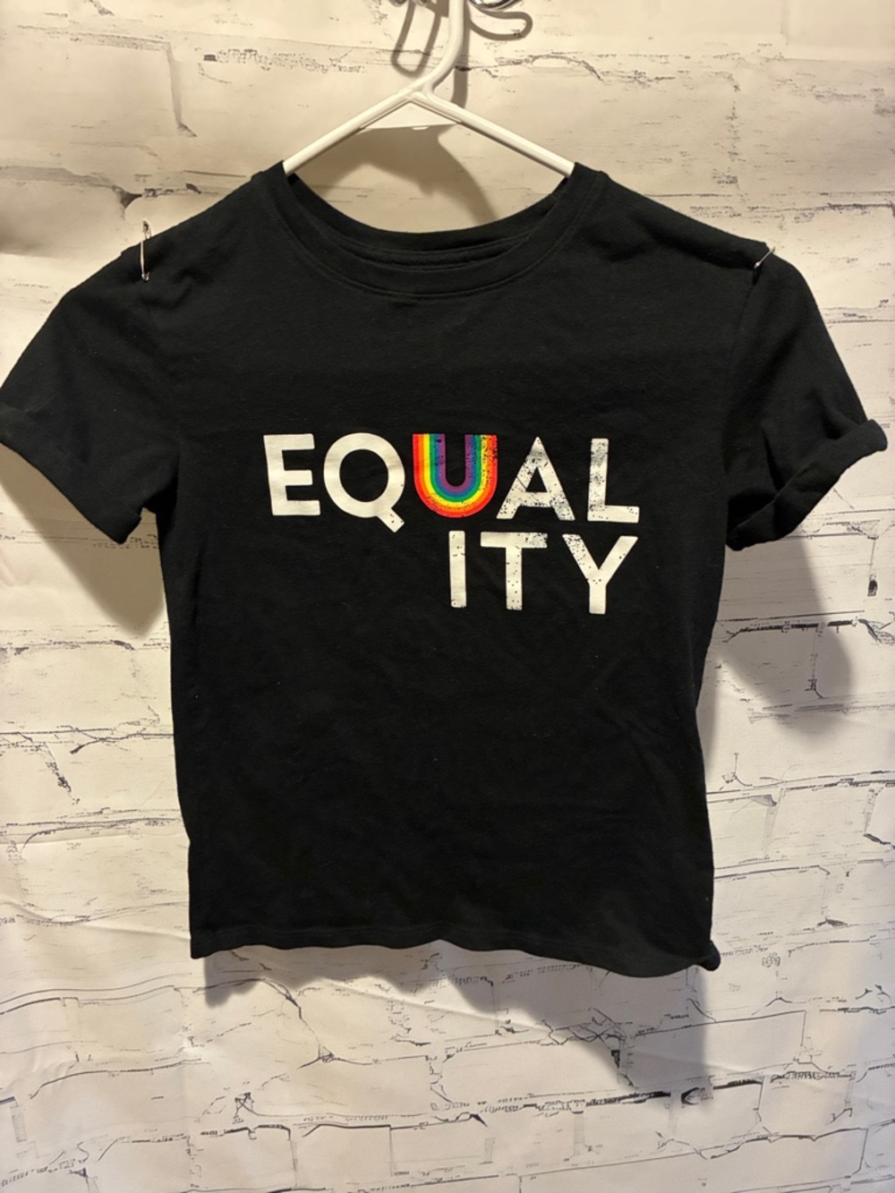 Target Black Tee with White #takepride Logo and Rainbow Detail